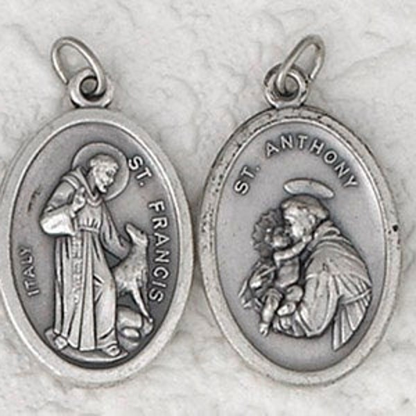 Saint Francis & Saint Anthony - PROTECT my PET - Never Forget My Way Home - 2 Sided - Religious Medal for your Pet - Pet Collar Medal