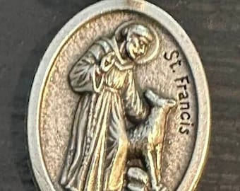 Saint Francis Pet Medal: Bless & Protect my Pet Religious Collar Charm