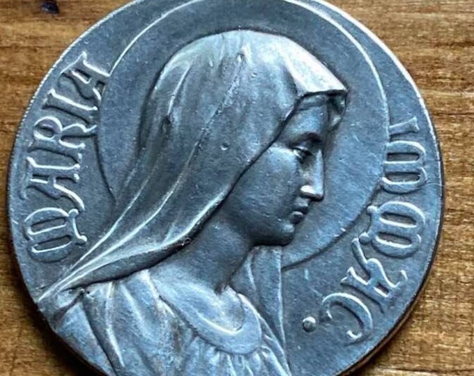 MARIA IMMAC - Our Lady of Lourdes - Vintage - Silver Religious Medal ...