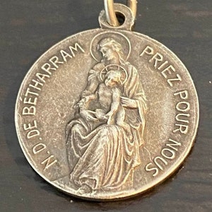 Vintage Our Lady of Betharam Medal: Sterling Silver Religious Pendant
