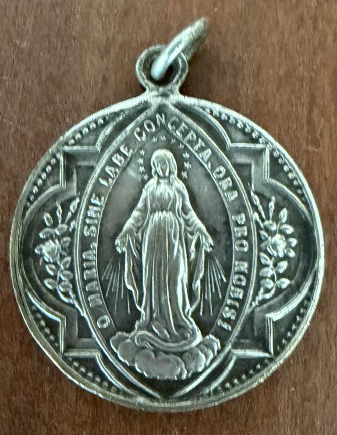 Vintage Miraculous Virgin Mary Medal Religious Pendant - Etsy