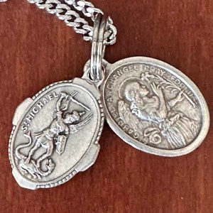 ARCHANGELS Protection Necklace Saints Michael, Raphael & Gabriel on 22 inch stainless steel chain Religious Jewelry Religious Pendant