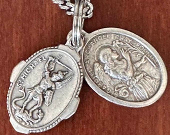 ARCHANGELS Protection Necklace Saints Michael, Raphael & Gabriel on 22 inch stainless steel chain Religious Jewelry Religious Pendant