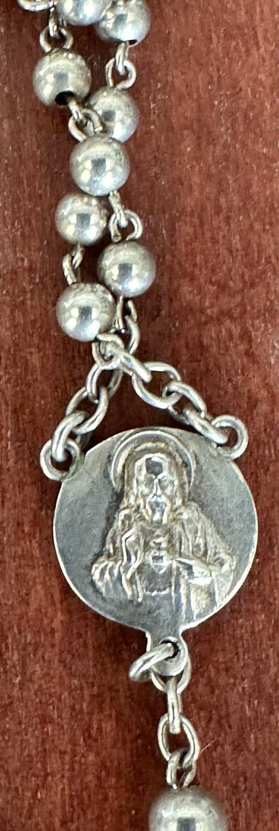 Finger Hand Rosary Vintage 925 Sterling Silver Fr… - image 4