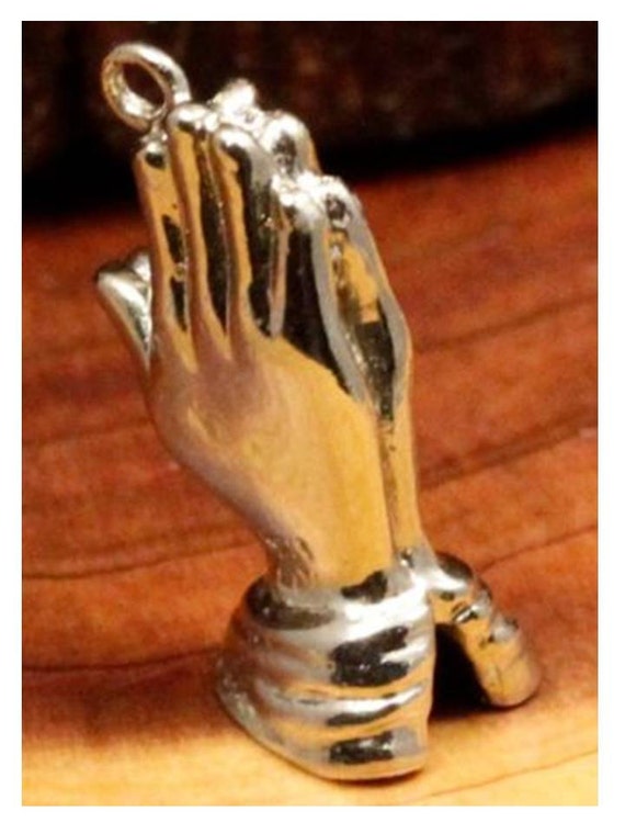 Angelo con mani in preghiera charm argento sterling .925 x 1