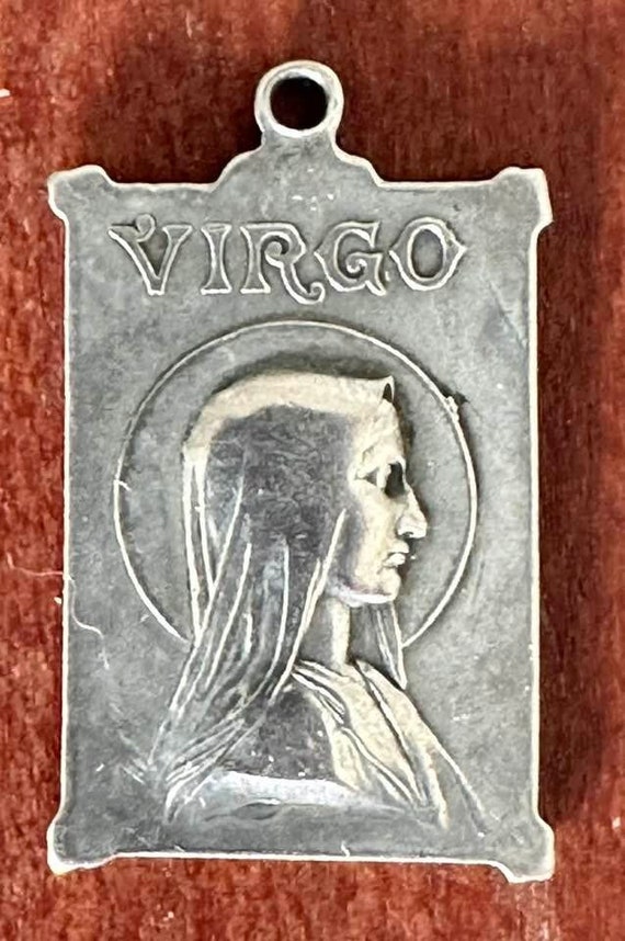 VIRGO Notre Dame of Lourdes Vintage Silver Souven… - image 1