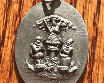 Vintage Notre Dame OUR LADY of AERBODE Religious Medal Pendant on 18 ...