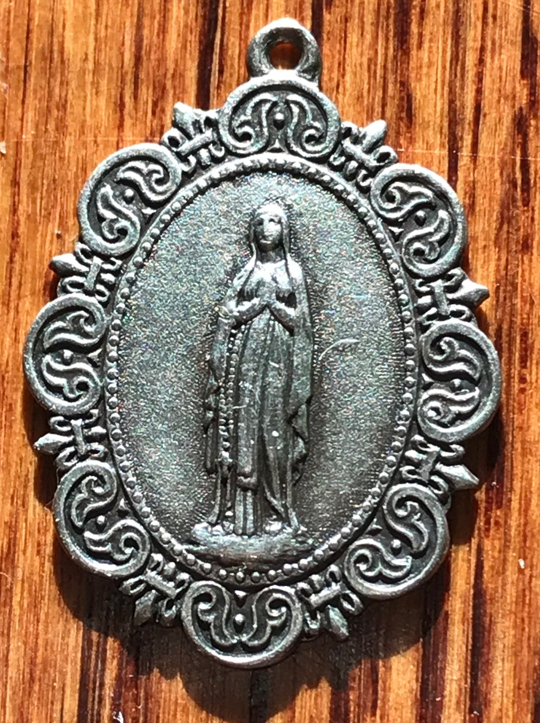 Vintage Notre Dame of Lourdes Medal Pendant: French Religious Souvenir ...