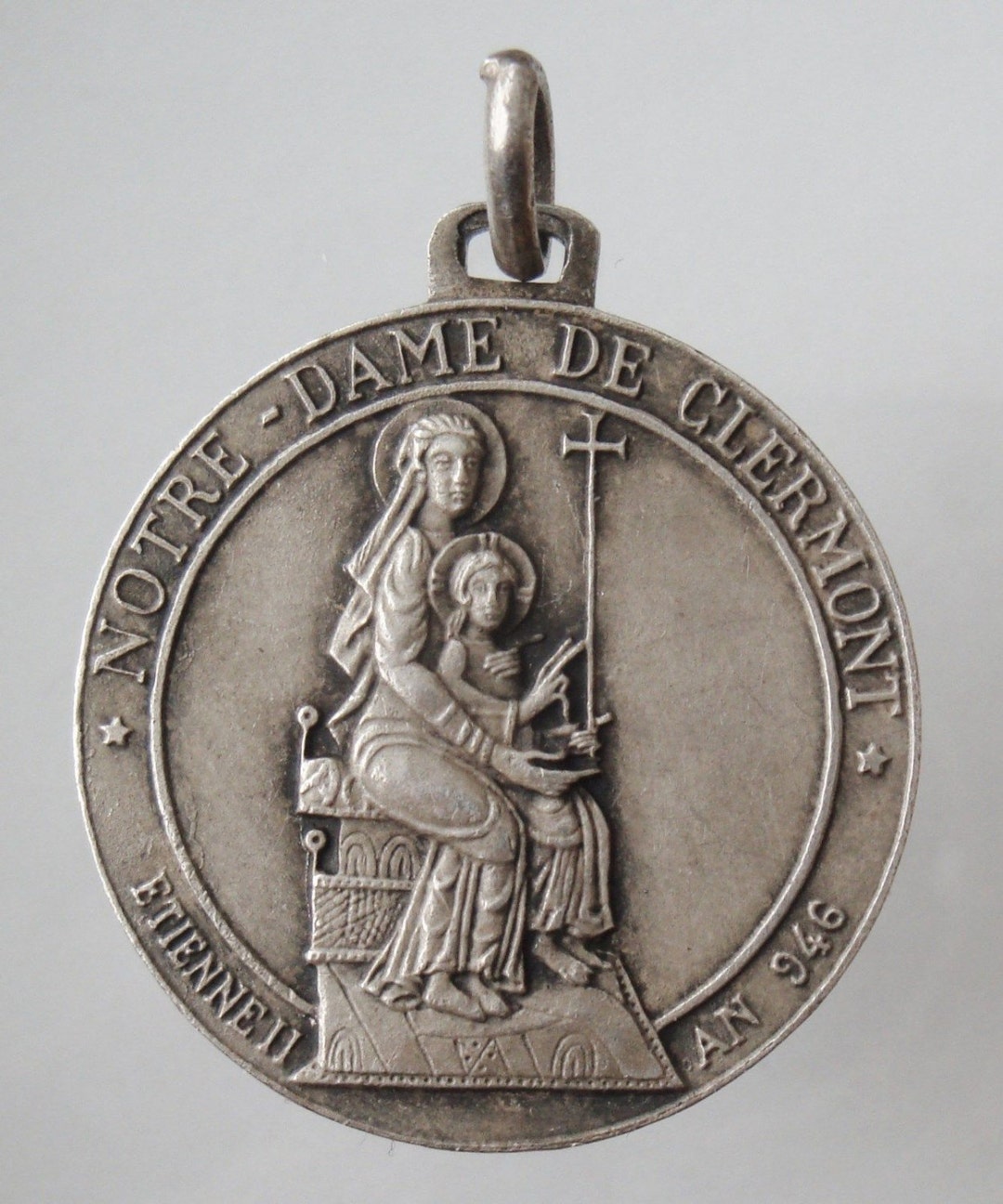 Notre Dame De Clermont Vintage Religious Medal Pendant - Etsy