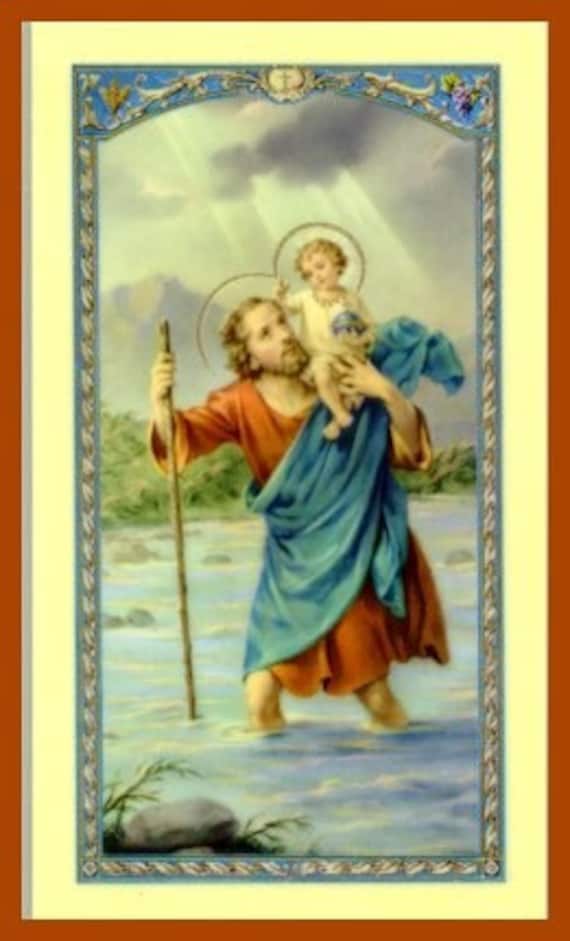 Saint Christopher Protect Us Vintage Religious Me… - image 5