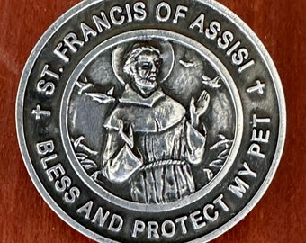 Motorist Travel Visor Clip - Saint Francis of Assisi Bless & Protect My Pet Visor Clip - Car Driving Protection
