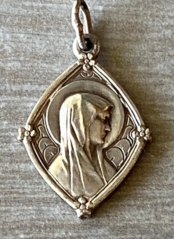 Art Nouveau Holy Virgin Mary of Lourdes Vintage R… - image 1