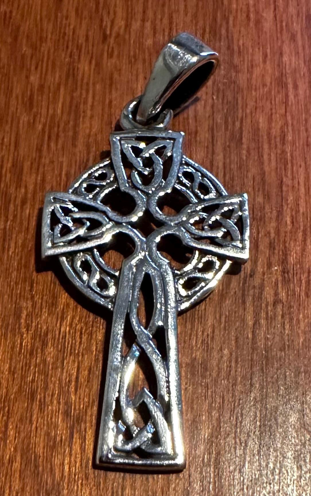 Sterling Silver Celtic Knot Cross Pendant, 18 Inch Rolo Chain - Etsy