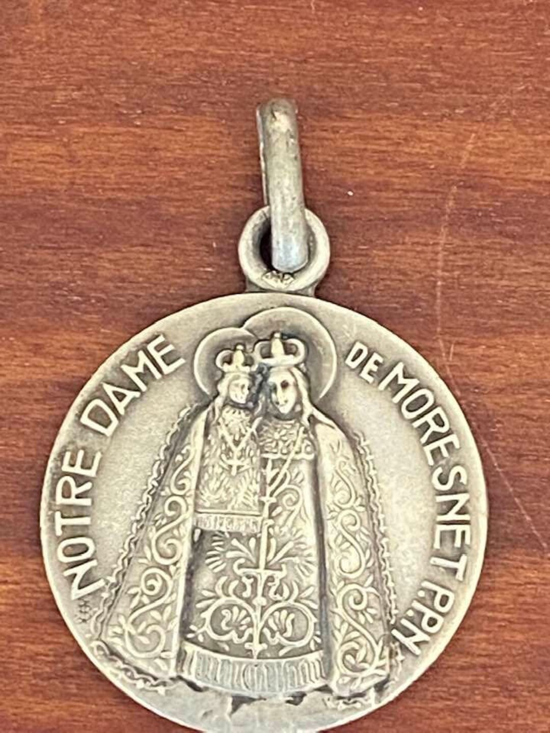 Vintage Notre Dame De Moresnet Medal - Sterling Silver Rolo Chain - Etsy