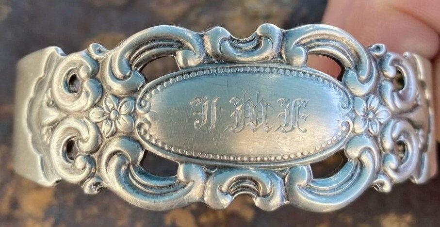 1973 Jade Grand Duchess Towle Vintage Sterling Spoon Ring