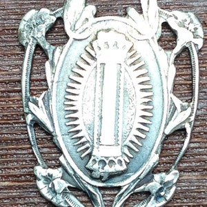 Antique Holy Blood Relic of Bruges Silver Religious Medal on 18&quot; sterling silver rolo chain