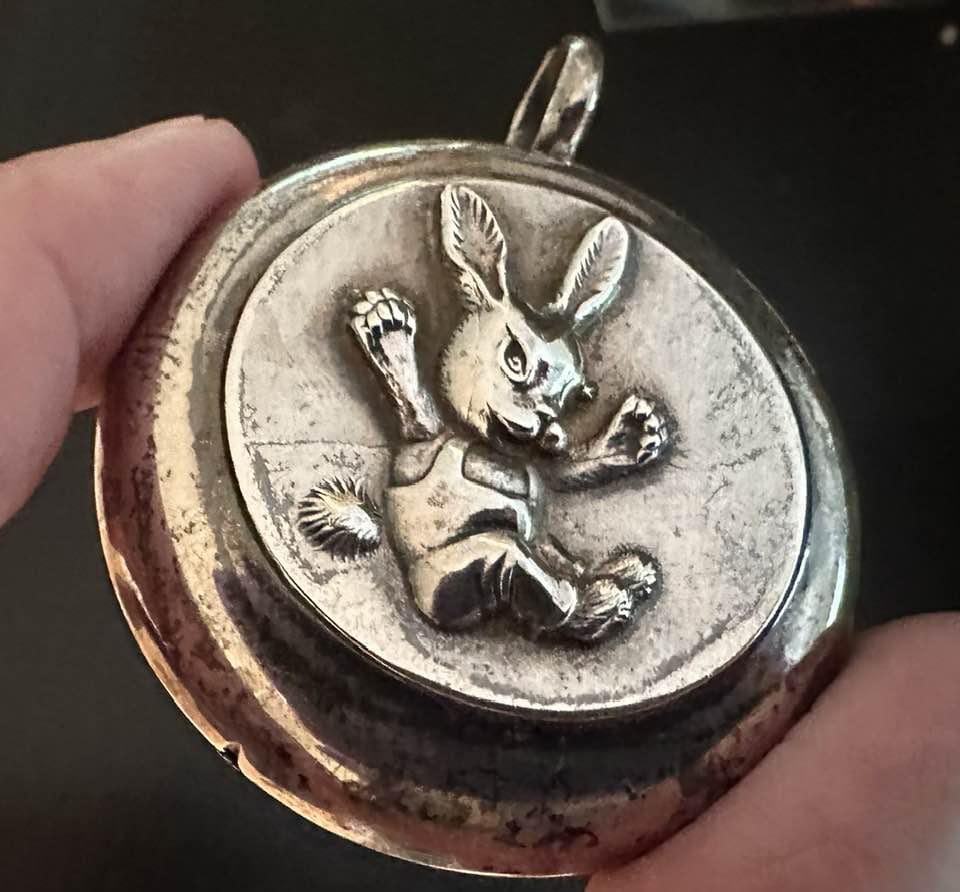 Vintage Silver Rabbit Rattle - Etsy