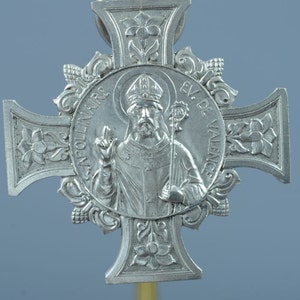 Antique Saint Apollinaire Sterling Silver Medal Pendant - Signed PENIN 1955