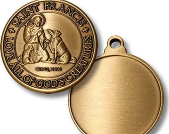 St Francis - Love of all God's Creatures - Pet Collar MEDAL - for Dogs & Cats