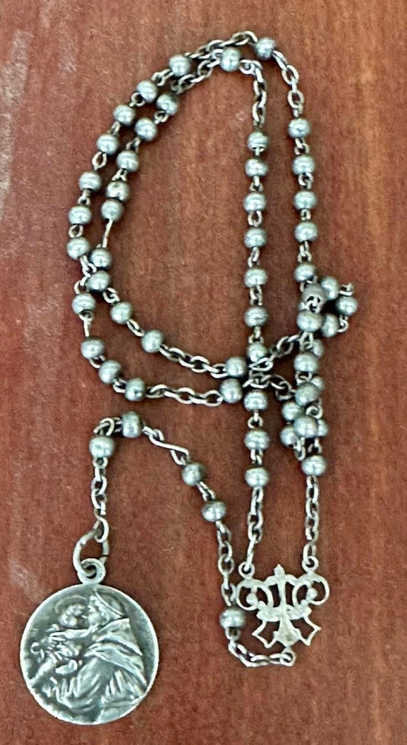 Finger Hand Rosary Vintage Silver French ROSARY Be