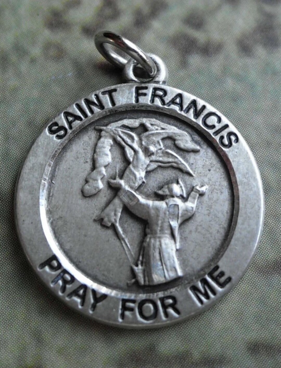 Saint FRANCIS of Assisi Pray for Me Vintage Silver Religious Etsy