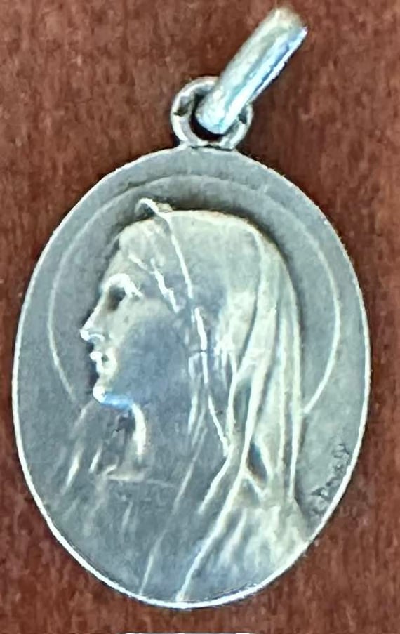 Vintage Virgin Mary by DROPSY Silver Religious Med
