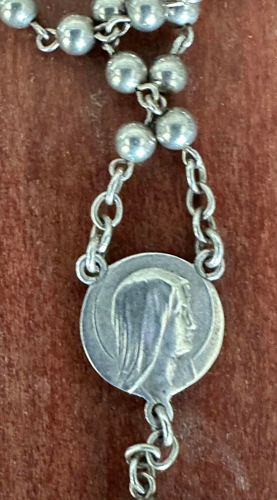 Finger Hand Rosary Vintage 925 Sterling Silver Fr… - image 3