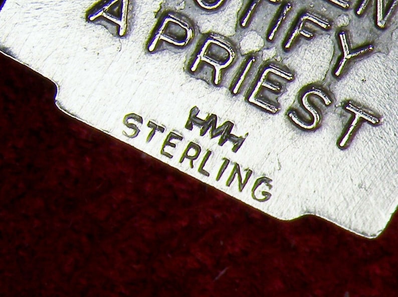 Vintage Sterling Religious Medal Pendant on 18 inch sterling silver rolo chain I an a Catholic Saint Christopher