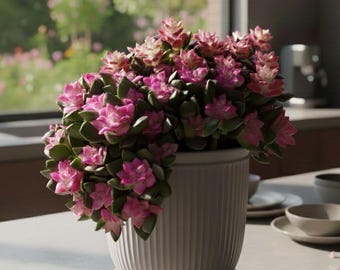 Crassula Sunrise Live Succulent, 2 Inch Variegated Plant in Nursery Pot