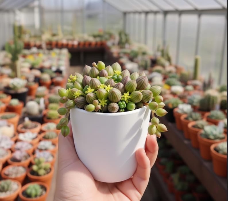 String of Watermelon Live Succulent, Trailing Hanging Houseplant Gift, Boho Decor afbeelding 2