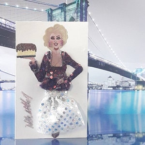 Mittelgroße 3-D-Mode-Grußkarte (The Glitzy Glam Series Summer '20)