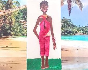 Small 3- D Fashion Greeting Card (Caribbean Chic Collection '22 Edition)