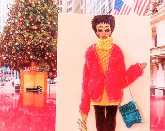 3-D Fashion Post Card (Titled: City Chic Christmas Card Collection 2025)