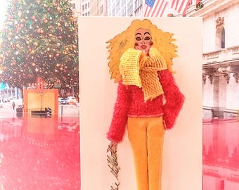 3-D Fashion Post Card (Titled: City Chic Christmas Card Collection 2025)