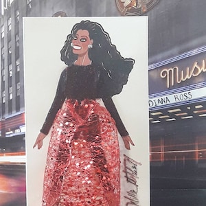 Tarjeta de felicitación de moda 3D X-Large (La serie Supreme Glamour inspirada en Diana Ross Primavera/Verano '20)