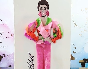 X-Large 3D Fashion Greeting Card (Titled: Elegant Brilliance 2026 Edition.)
