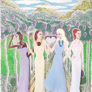 XL 3-D Fashion Painting (Título: Una Alta Cosecha en la Isla del Paraíso)