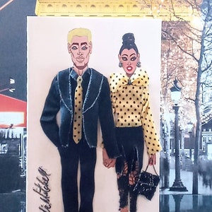 Cartão comemorativo de moda 3-D extragrande (intitulado: Date Night Designs 2023 Edition)