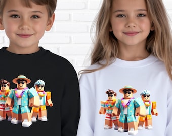 Kids Roblox Sweater, Gamer Graphic Sweatshirt, Birthday Gift Hoodie