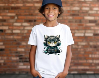 Gamer Cat Shirt, Cat Gaming T-Shirt, Funny Game Tee, Cats Lover Gift