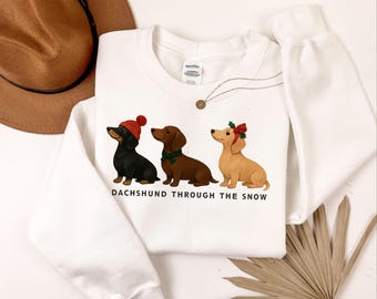 Dachshund Christmas Sweatshirt Matching Doxie Xmas Crewneck Gift for Doxin Lover Sweater