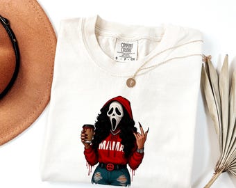 Haunted Mama Comfort Colors Tee: Friday the 13th Spooky Horror Shirt