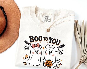 Mickey and Minnie Ghost Tee, Spooky Disney Halloween Comfort Colors®