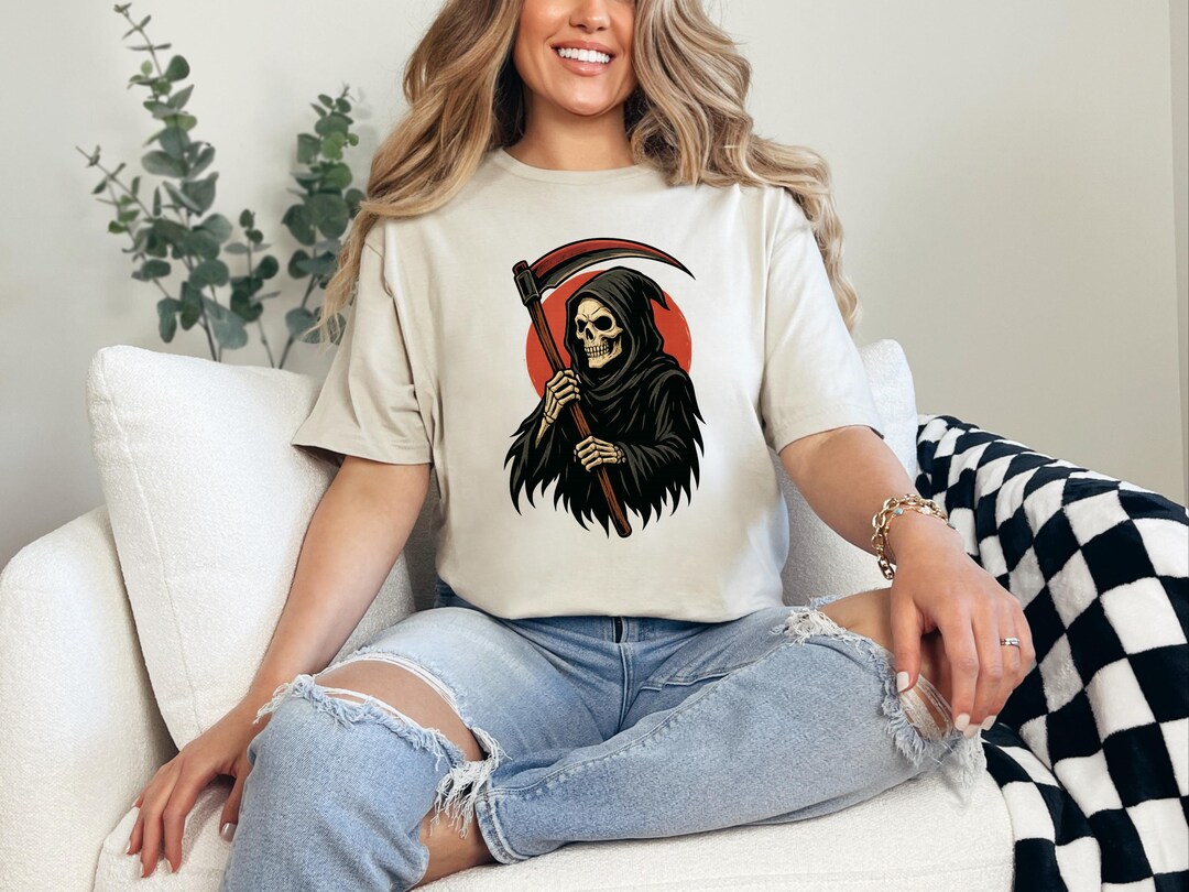 Grim Reaper T-shirt – Gothic Dark Art Skeleton Unisex Graphic Tee - Etsy