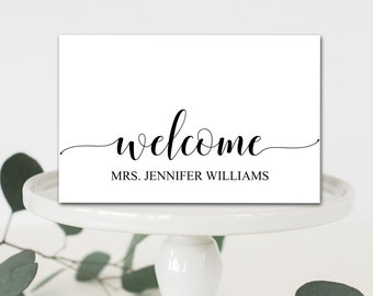 Editable Welcome Table Place Cards, Tent Fold Table Setting Name Cards, Shower Table Place Setting, Template, DIY, PDF, Printable