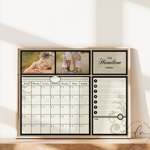 Digitaler benutzerdefinierter Kalender - 16x20 benutzerdefinierter Nachname - trocken abwischbarer Kalender - Wandorganizer - JPEG Digitale/druckbare Datei - Sie drucken
