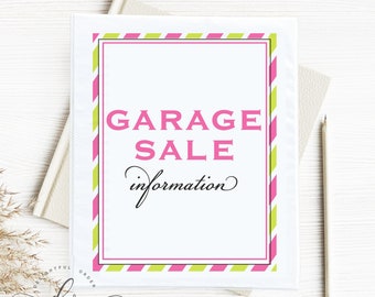 Paquete imprimible de venta de garaje (38 páginas) Archivos PDF imprimibles - Descarga digital instantánea