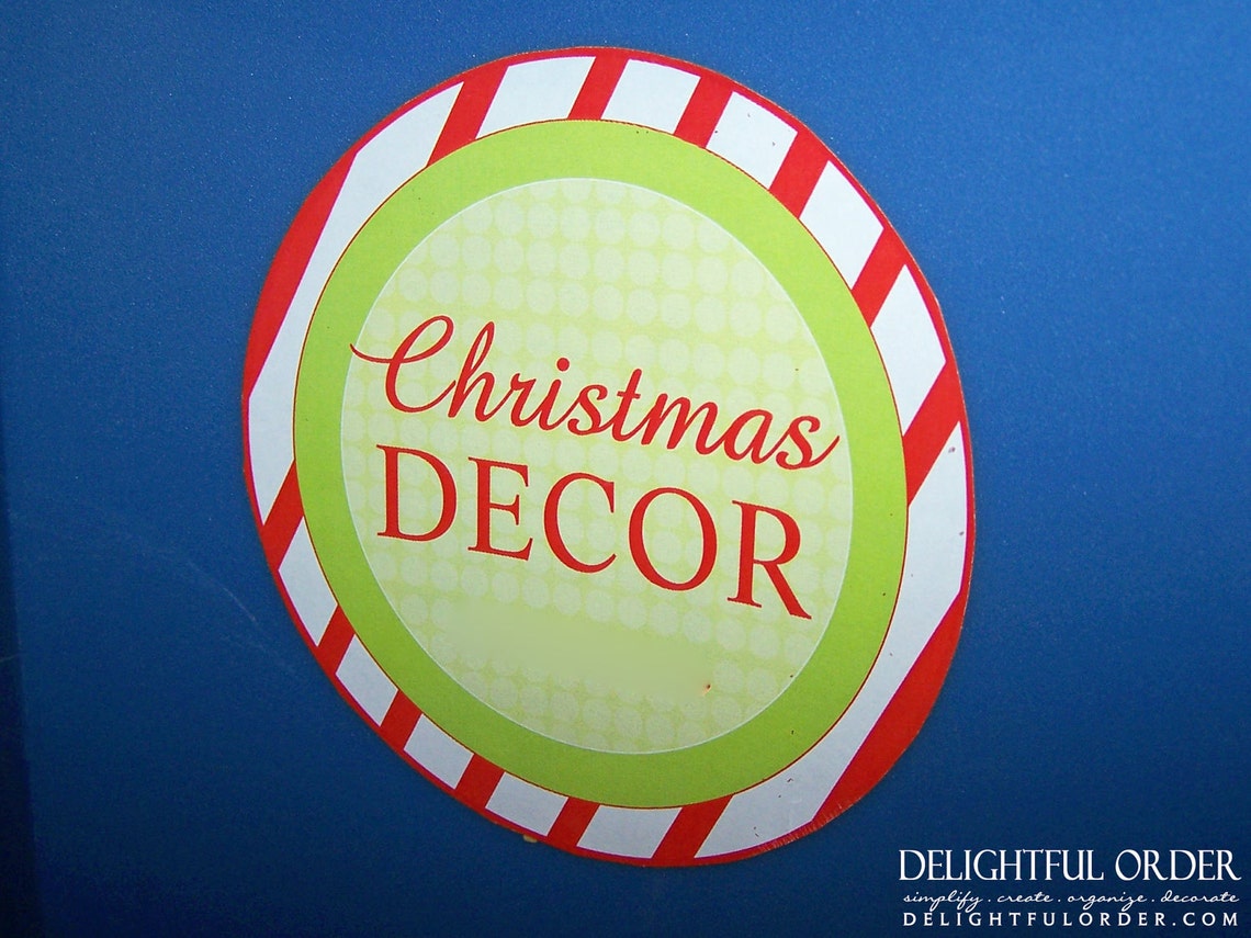 Christmas Decor Bin Labels Printable PDF File Instant Etsy