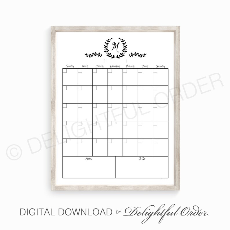 Digital Dry Erase Calendar 18x24 Custom Calendar 18x24 Etsy