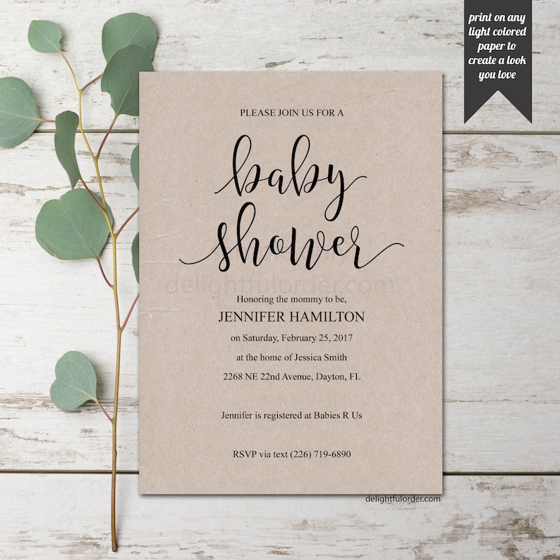 Editable Baby Shower Invitation Diy Printable Template Pdf You Print